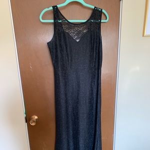 Form fitting a-line black dress